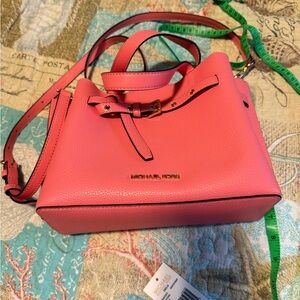Michael Kors Pink Crossbody Bag with Textured Leather